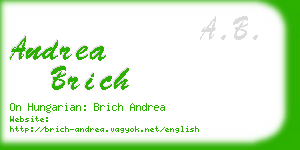 andrea brich business card